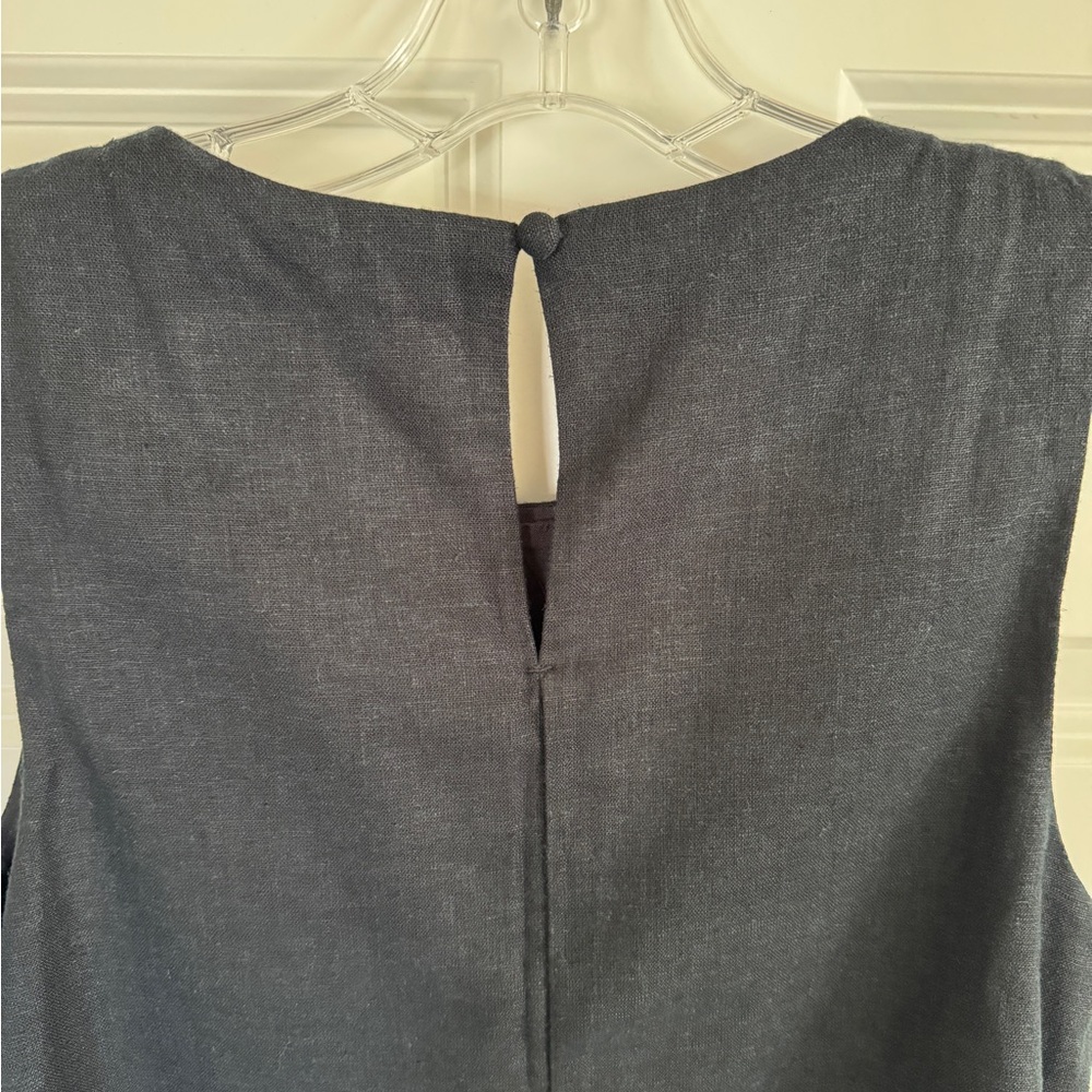 Abercrombie & Fitch Linen blend top, NWT, Black, Size M, slight crop fit, lined - Picture 6 of 6